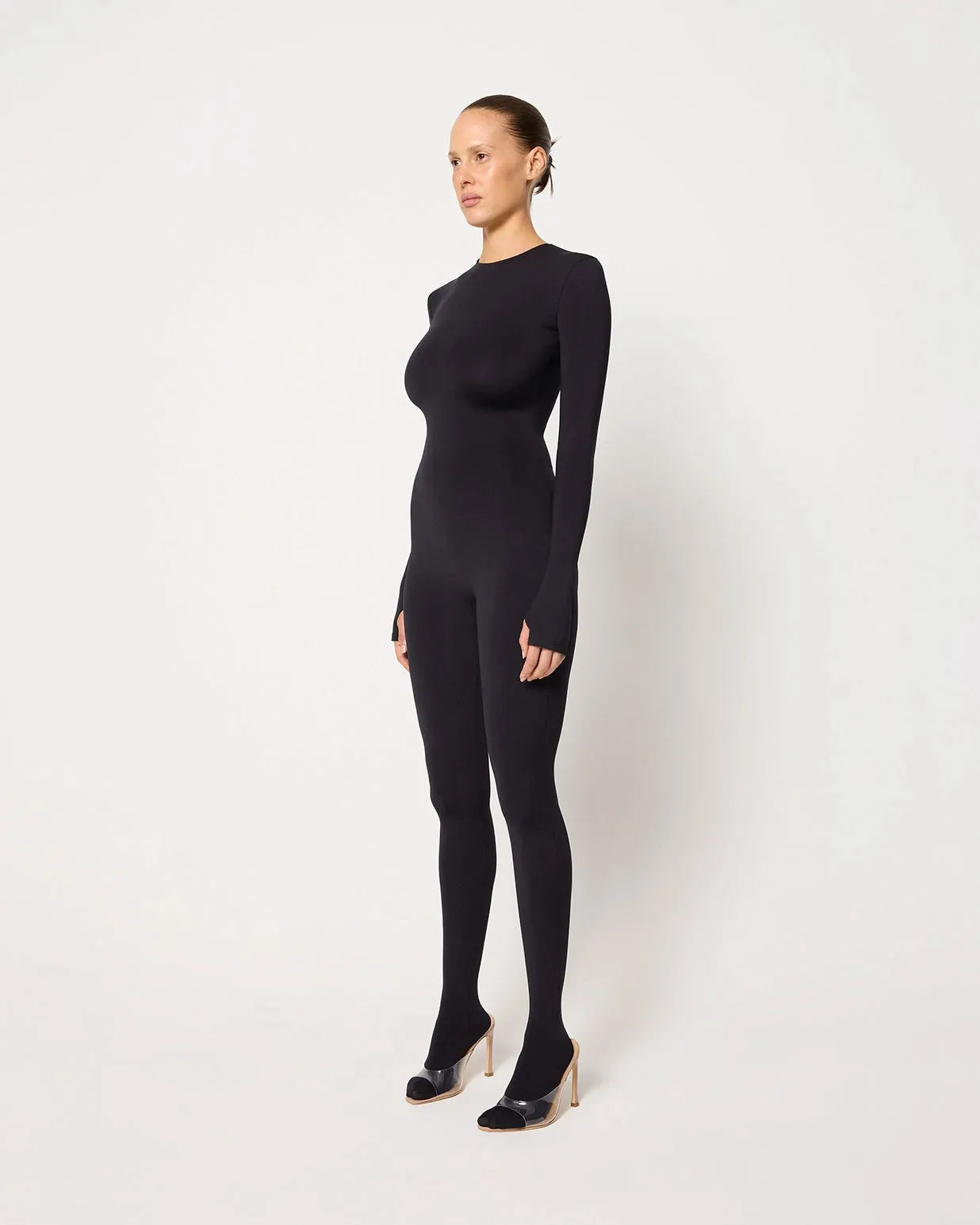 Long Sleeve Footed Catsuit | Black sold by KHY product image thumbnail 4
