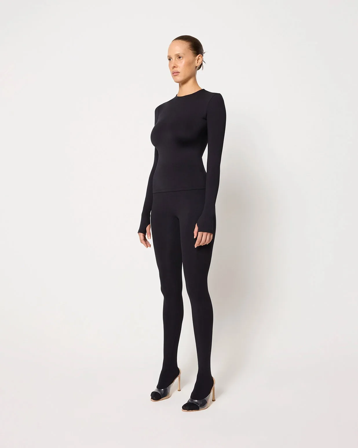 Footed Legging | Black sold by KHY product image thumbnail 4