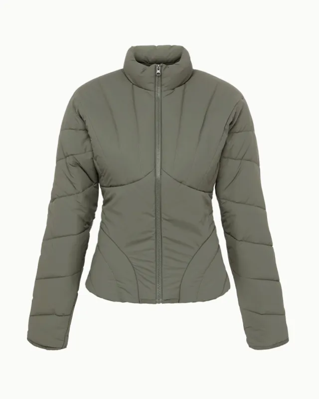 Sculpted Puffer Jacket | Dusty Olive sold by KHY