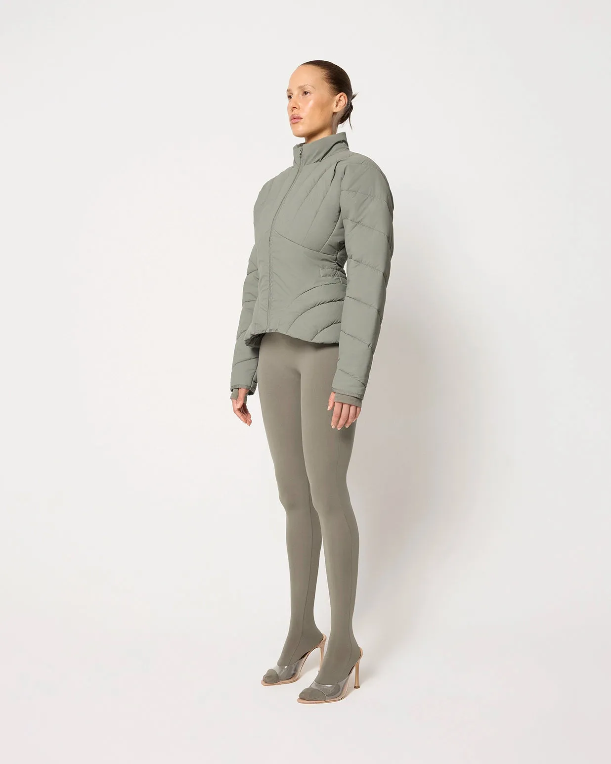 Sculpted Puffer Jacket | Dusty Olive sold by KHY product image thumbnail 4