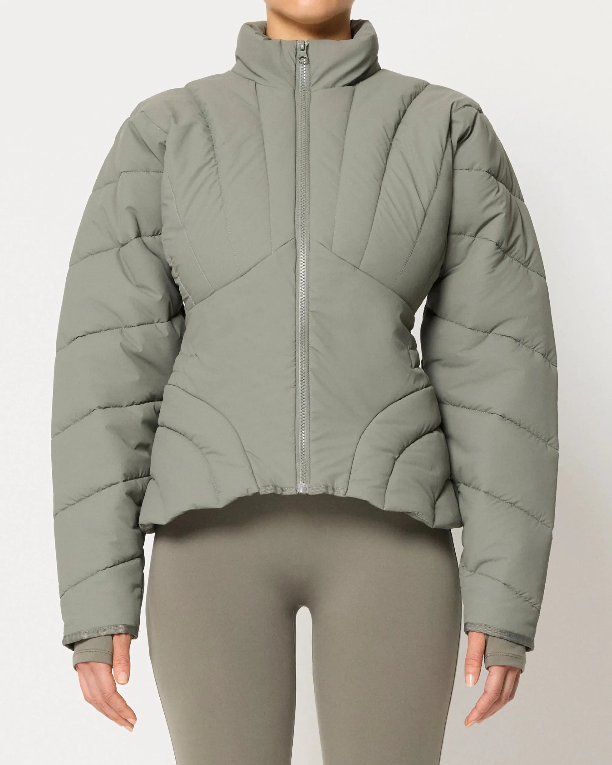 Sculpted Puffer Jacket | Dusty Olive sold by KHY product image thumbnail 2