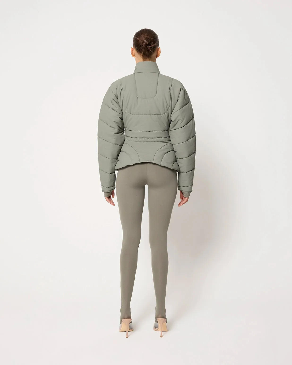 Sculpted Puffer Jacket | Dusty Olive sold by KHY product image thumbnail 5