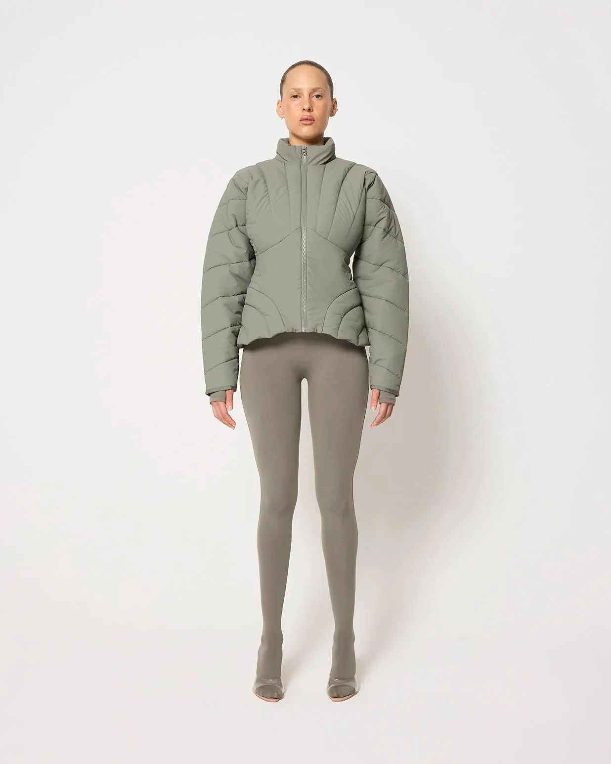 Sculpted Puffer Jacket | Dusty Olive sold by KHY product image thumbnail 3