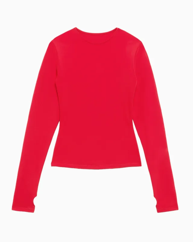 Long Sleeve Thumb Hole Tee | Scarlet sold by KHY