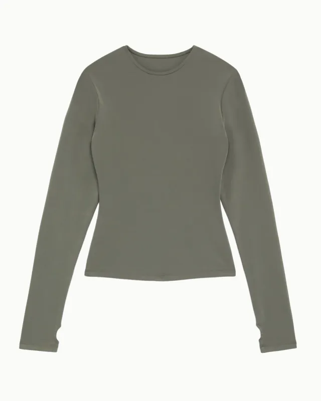 Long Sleeve Thumb Hole Tee | Dusty Olive sold by KHY