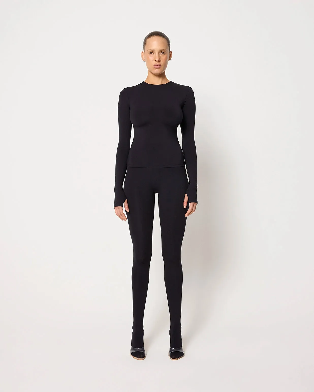 Long Sleeve Thumb Hole Tee | Black sold by KHY product image thumbnail 3