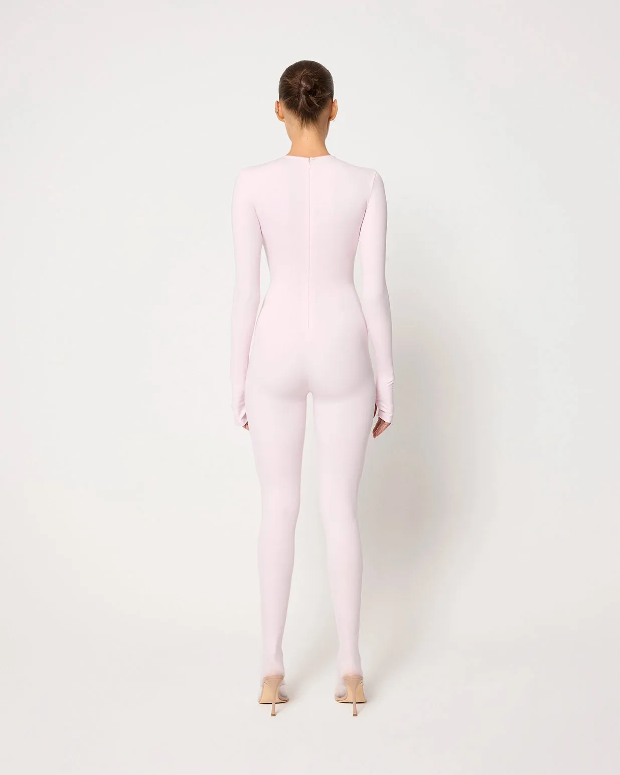 Long Sleeve Footed Catsuit | Powder Pink sold by KHY product image thumbnail 5