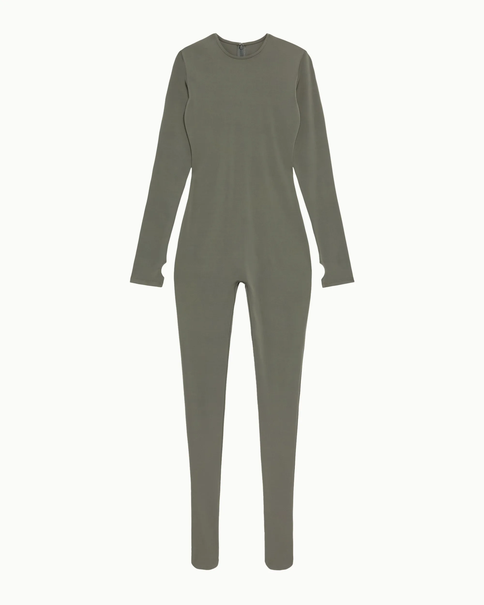 Long Sleeve Footed Catsuit | Dusty Olive sold by KHY