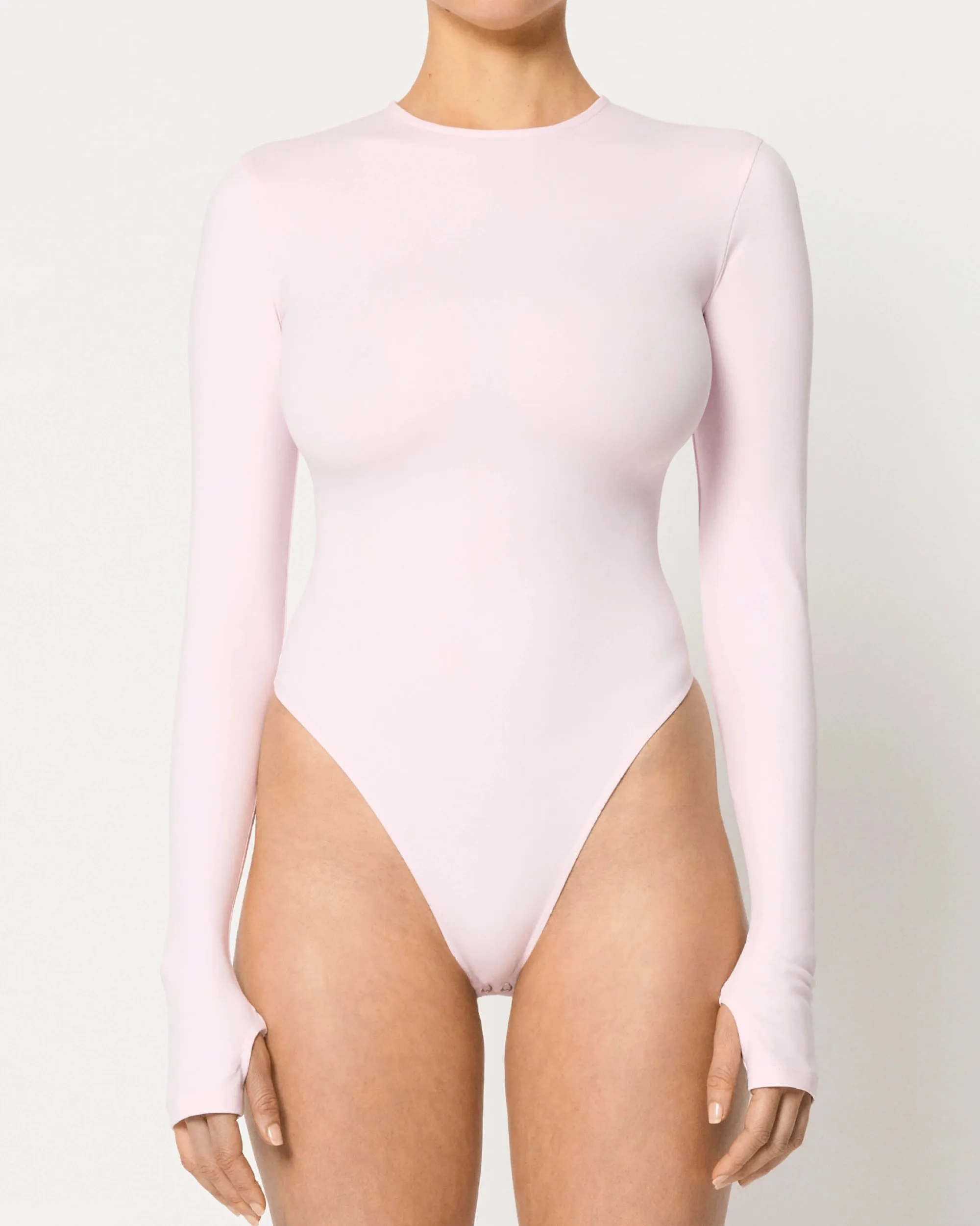 Long Sleeve Crewneck Bodysuit | Powder Pink sold by KHY product image thumbnail 2