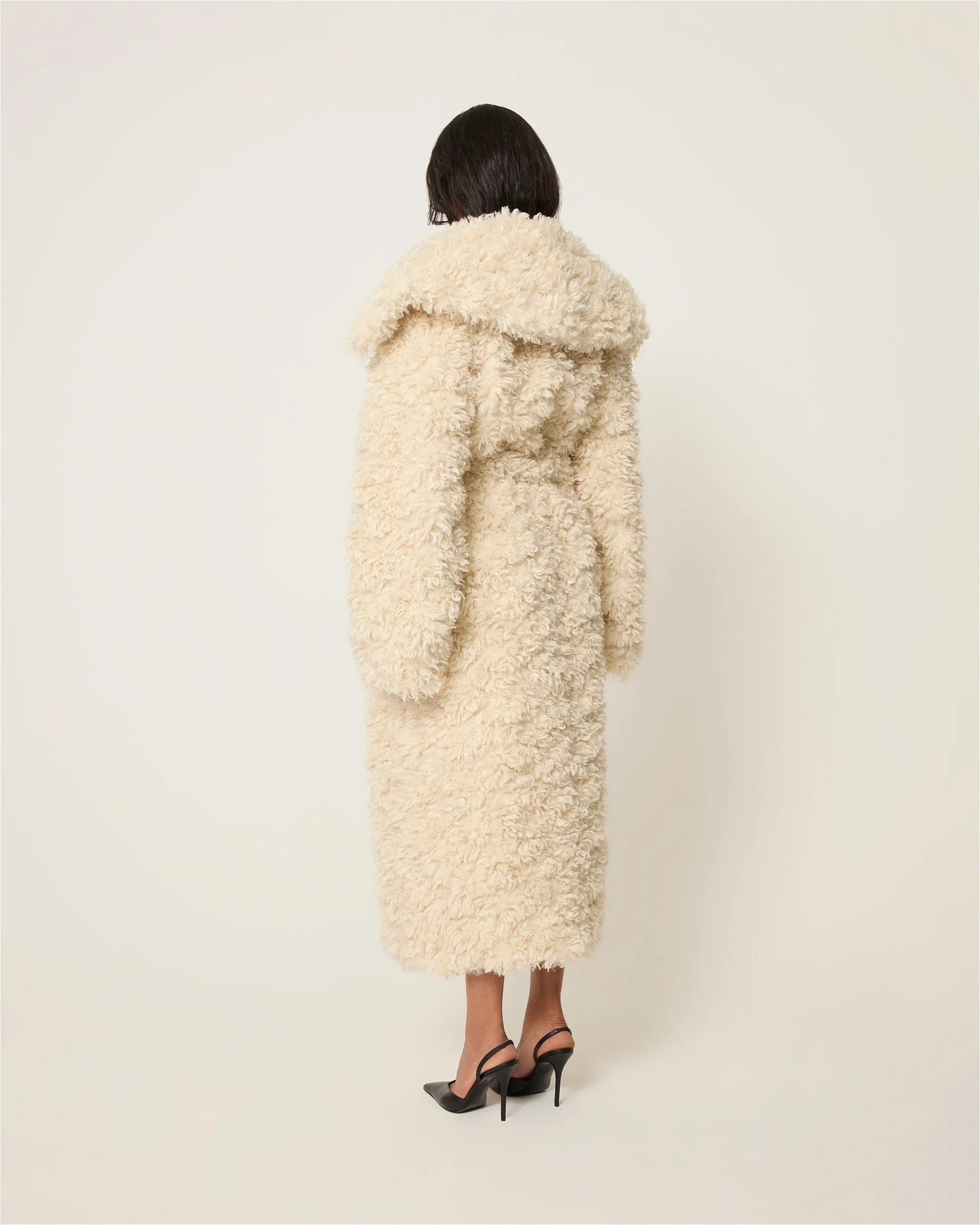 Shaggy Faux Fur Oversized Coat | Cream sold by KHY product image thumbnail 5
