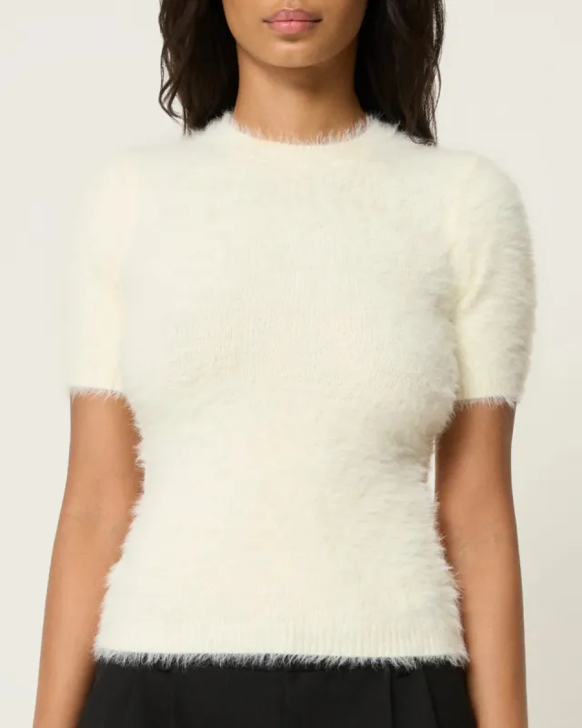 Knit Short Sleeve | Cream sold by KHY