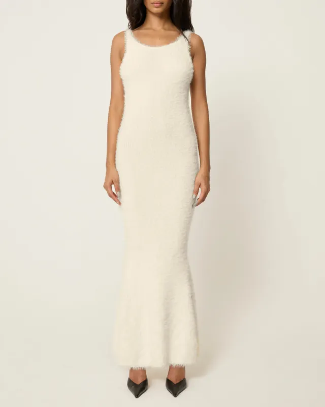 Knit Low Back Dress | Cream sold by KHY