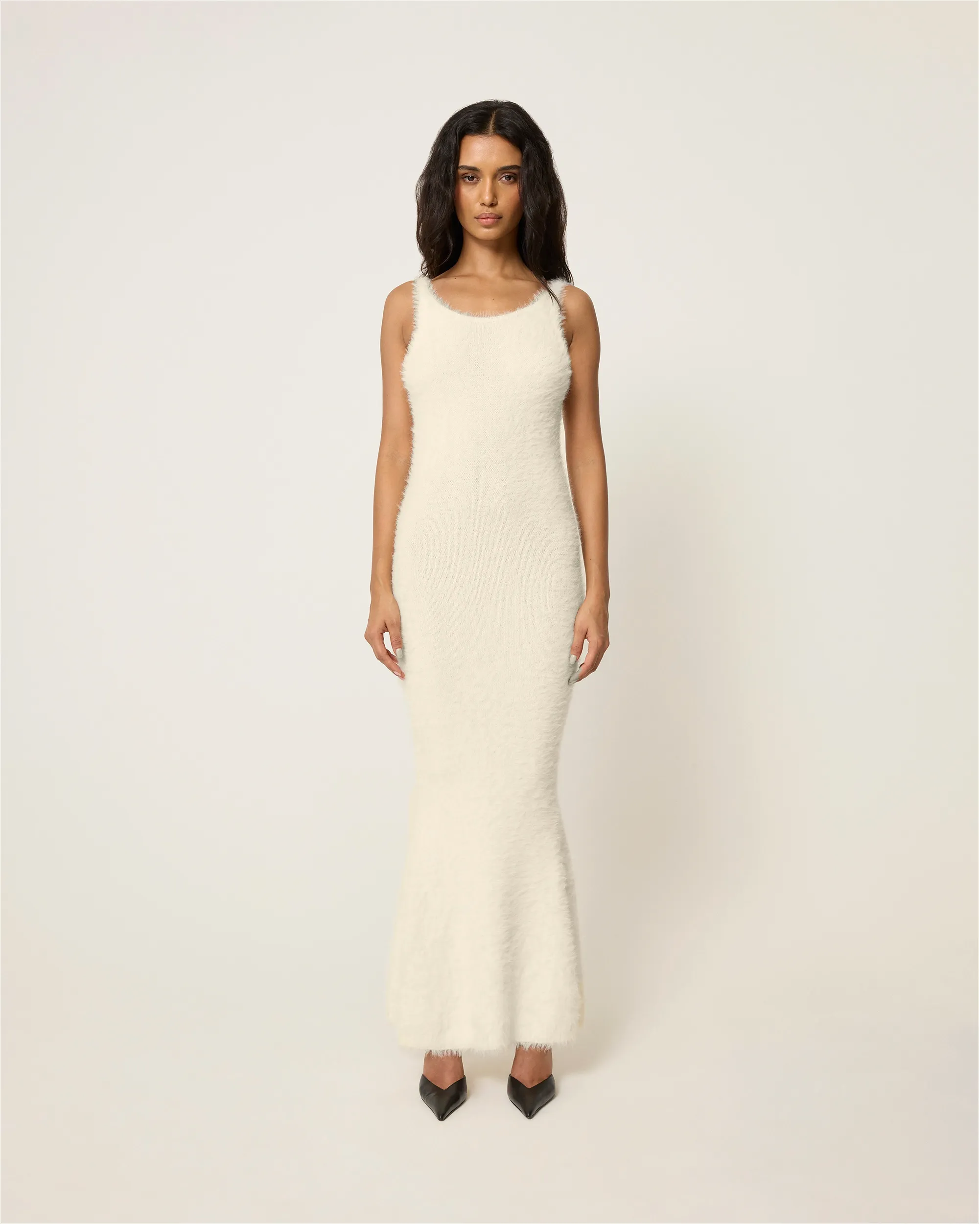 Knit Low Back Dress | Cream sold by KHY product image thumbnail 3
