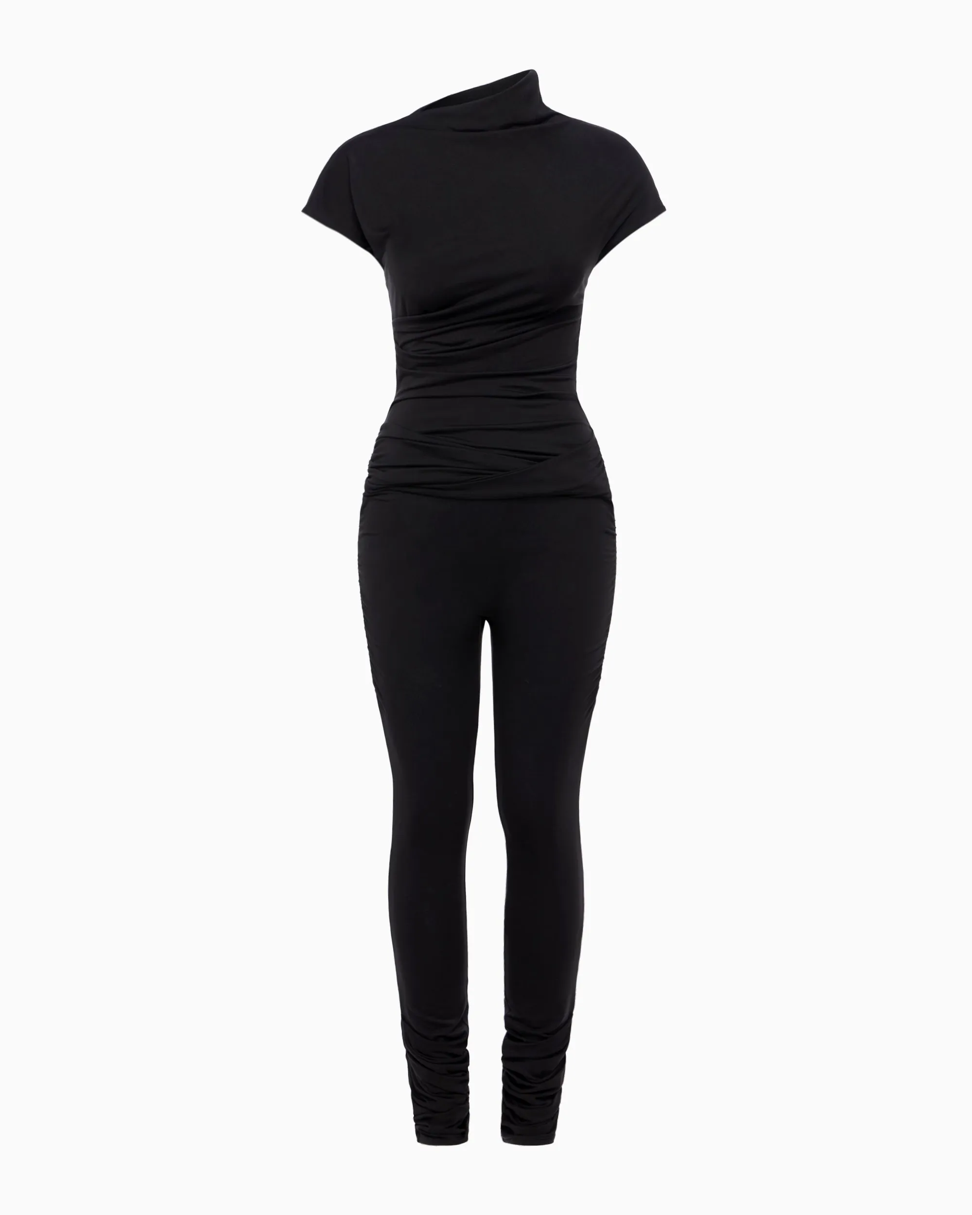Draped Asymmetrical Catsuit | Black sold by KHY product image thumbnail 2