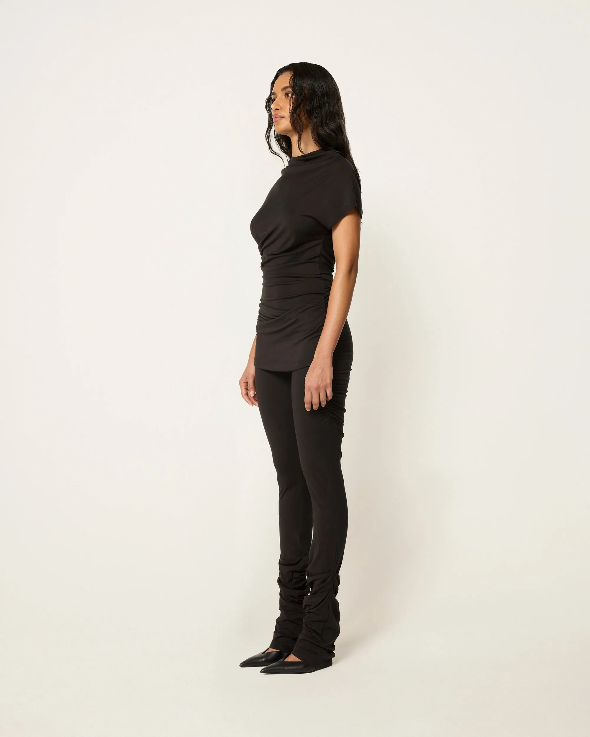 Draped Asymmetrical Catsuit | Black sold by KHY product image thumbnail 4