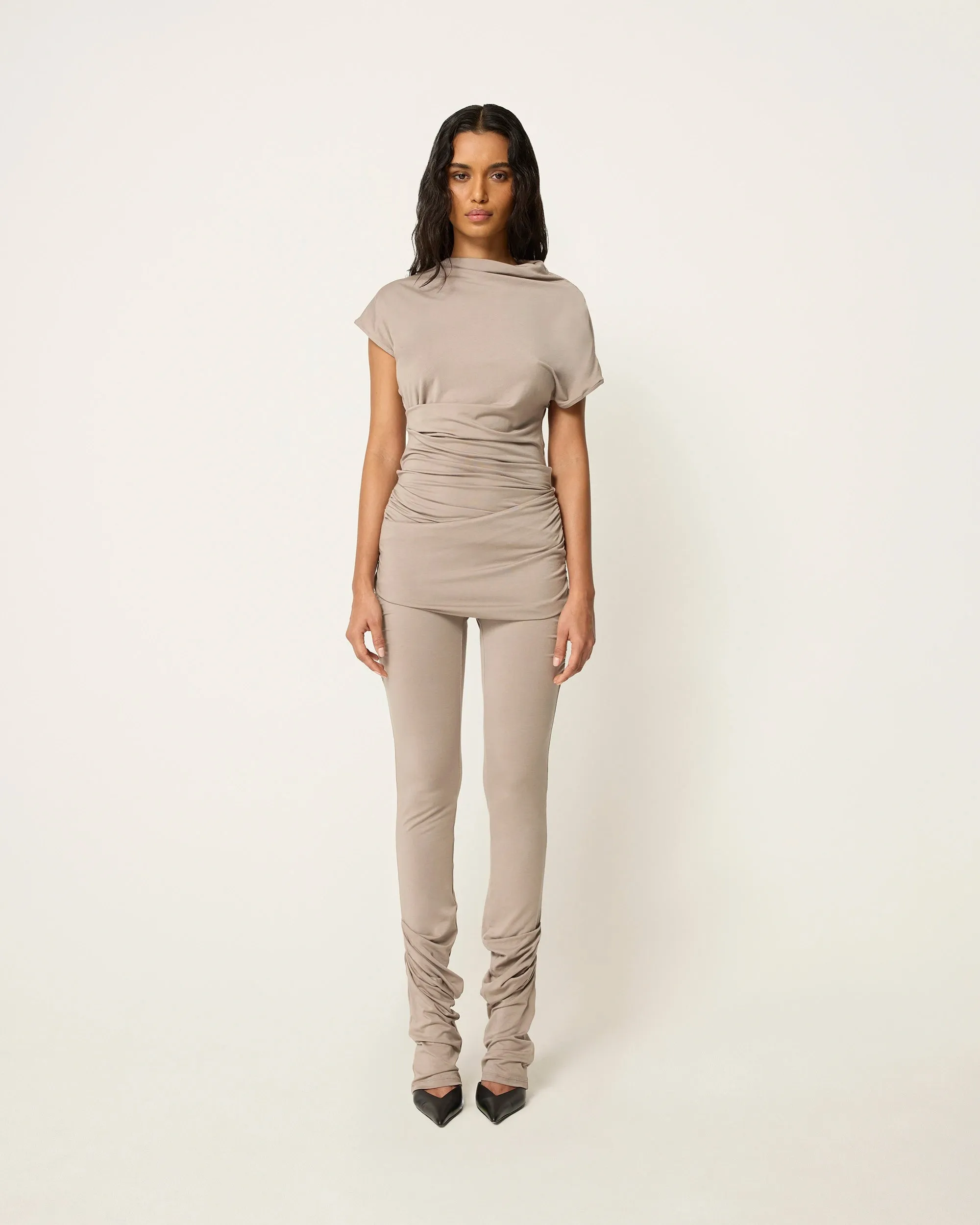 Draped Asymmetrical Catsuit | Ash sold by KHY product image thumbnail 3