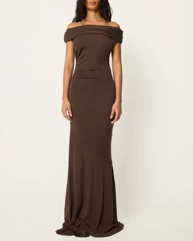 Draped Off The Shoulder Dress | Cinder sold by KHY