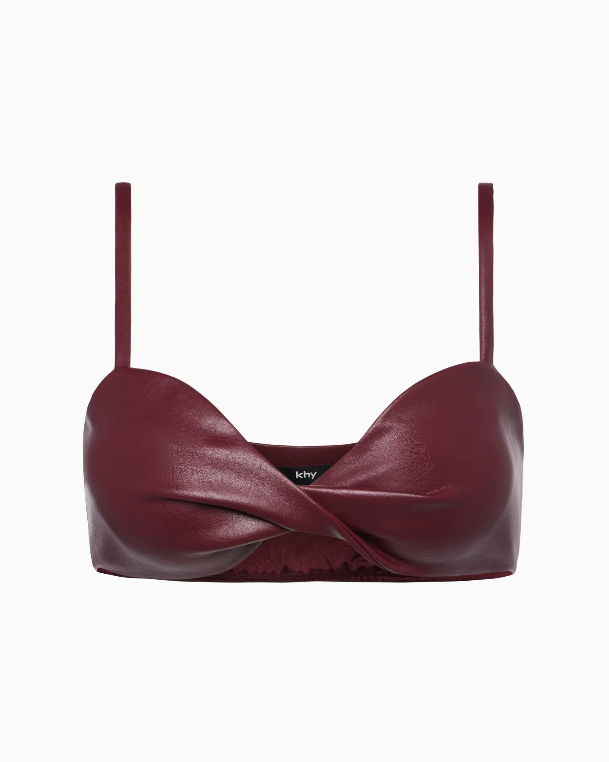 Faux Leather Twist Bralette | Merlot sold by KHY product image thumbnail 2