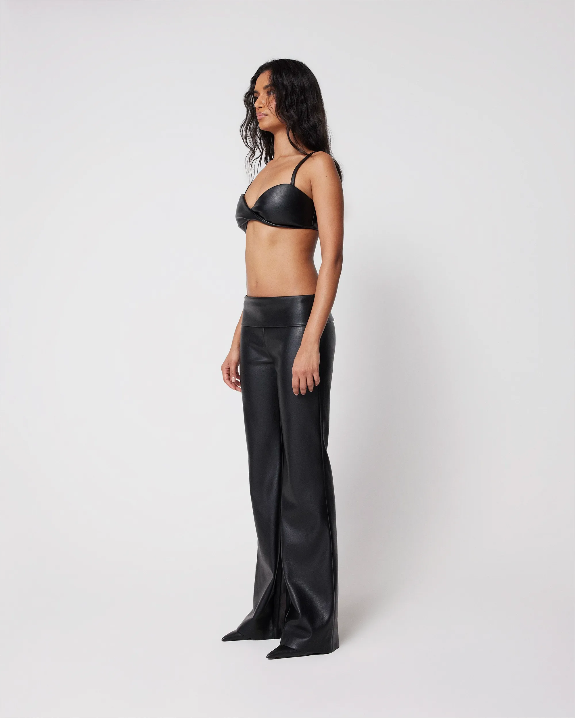 Faux Leather Twist Bralette | Black sold by KHY product image thumbnail 4
