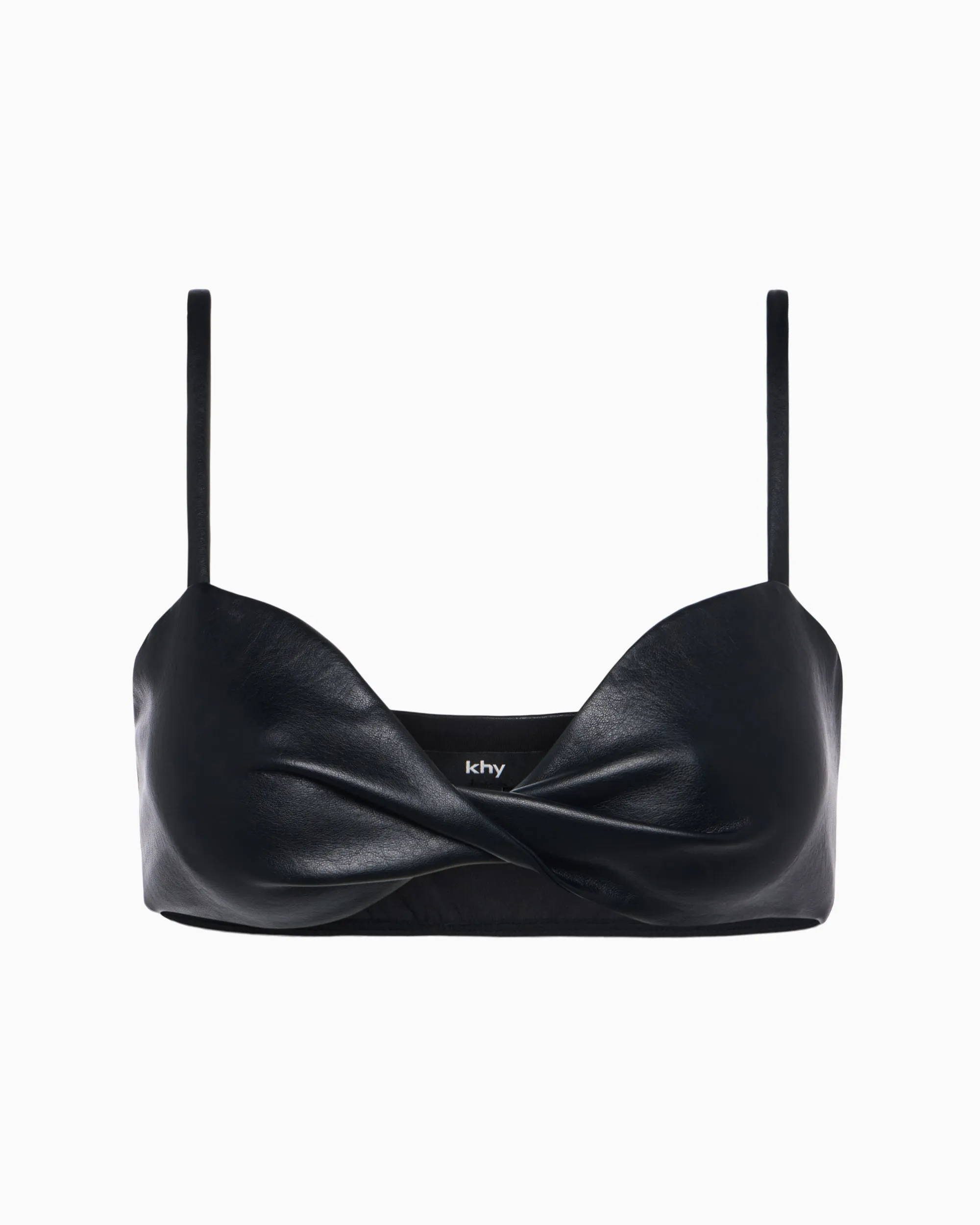 Faux Leather Twist Bralette | Black sold by KHY product image thumbnail 2