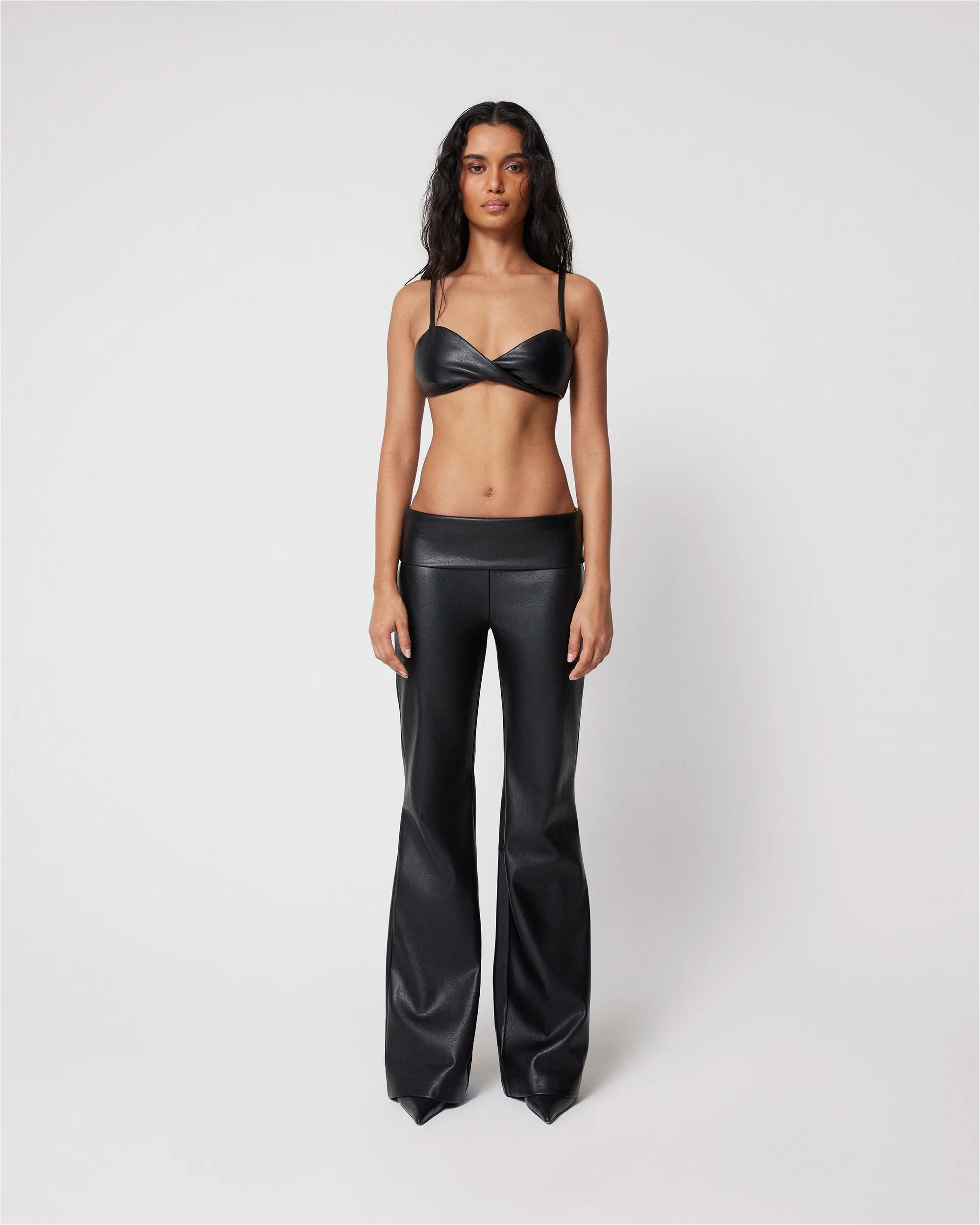 Faux Leather Twist Bralette | Black sold by KHY product image thumbnail 3