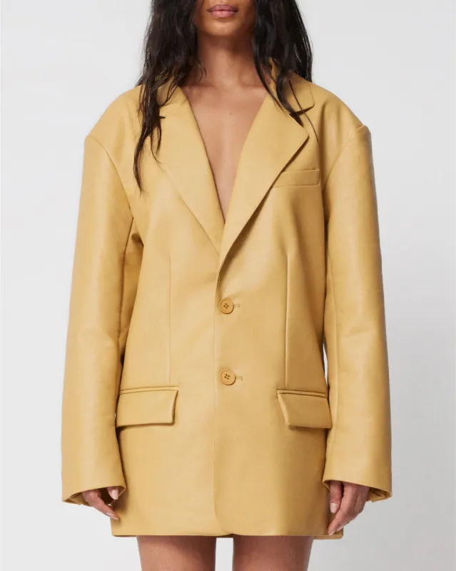 Faux Leather Oversized Blazer | Honey sold by KHY