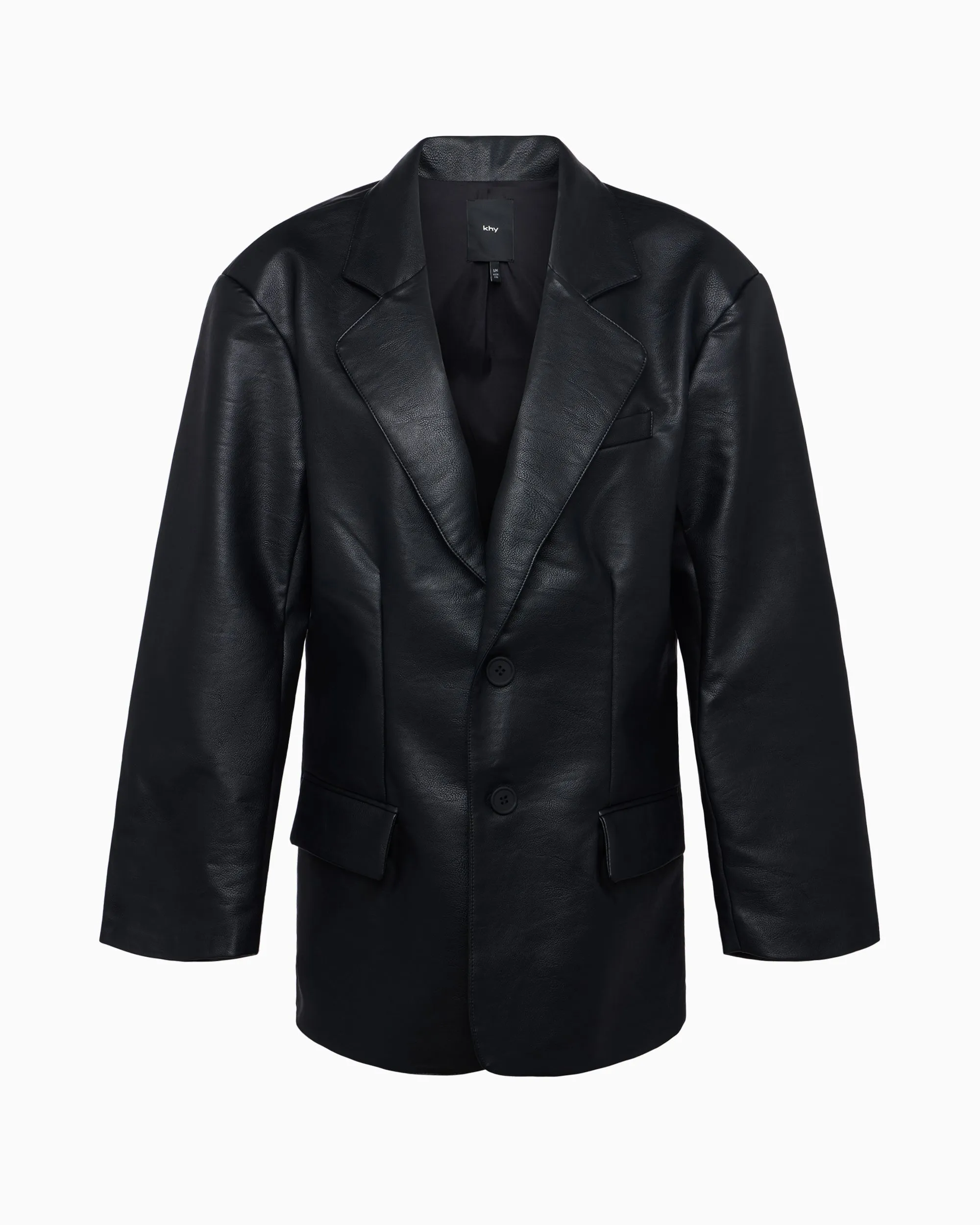 Faux Leather Oversized Blazer | Black sold by KHY product image thumbnail 2