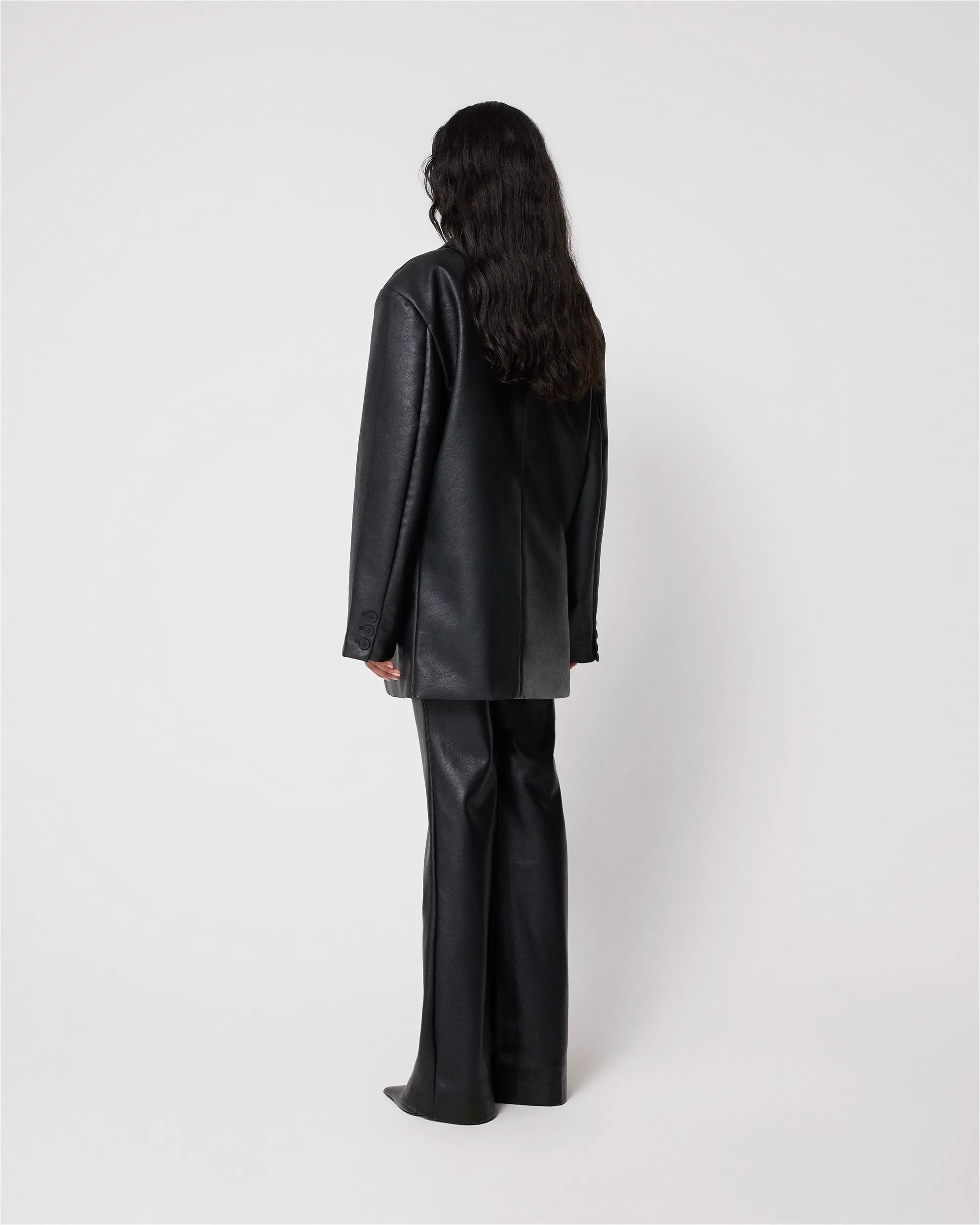 Faux Leather Oversized Blazer | Black sold by KHY product image thumbnail 5