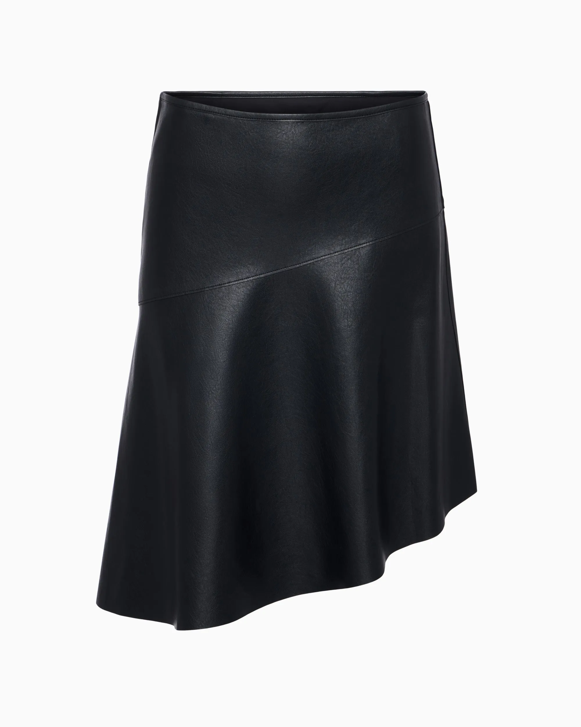 Faux Leather Asymmetrical Skirt | Black sold by KHY product image thumbnail 2