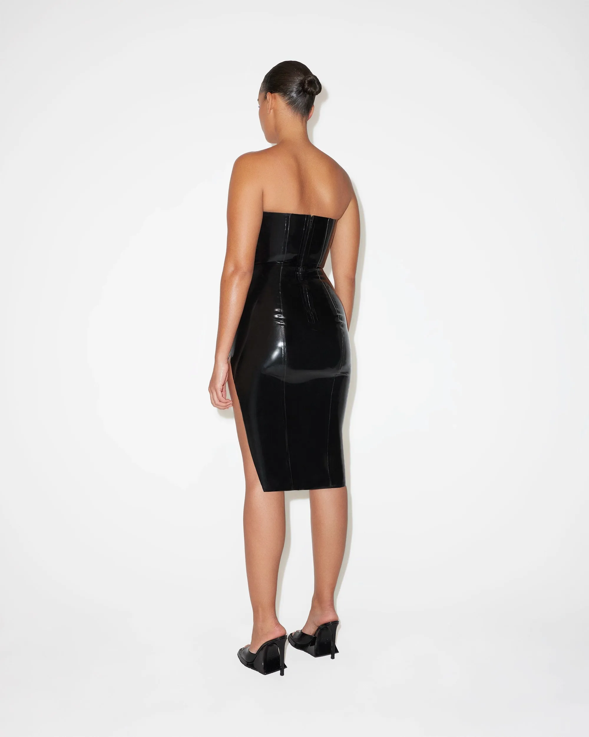 Latex Strapless Dress | Black sold by KHY product image thumbnail 5