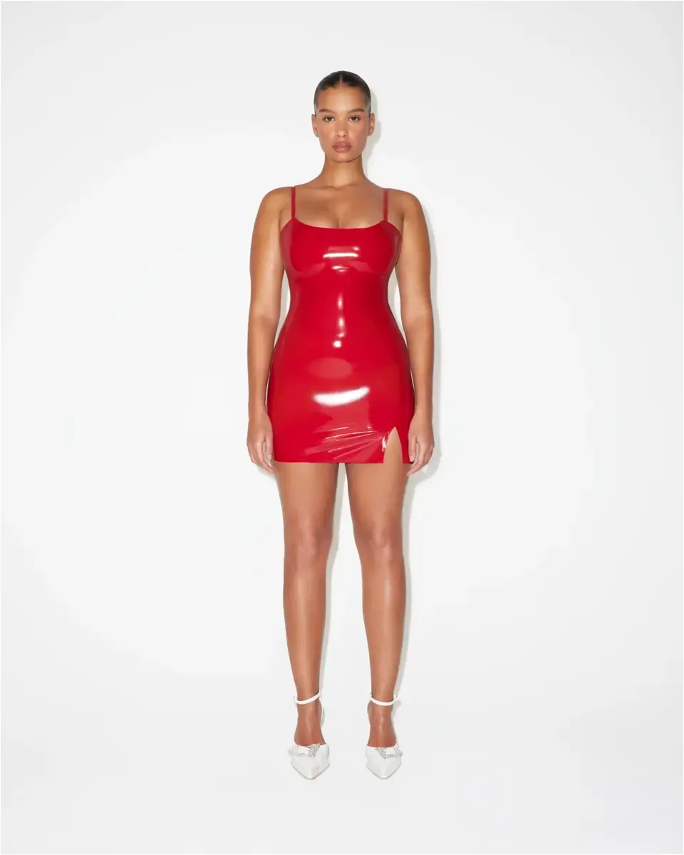 Latex Mini Dress | Rouge sold by KHY product image thumbnail 3