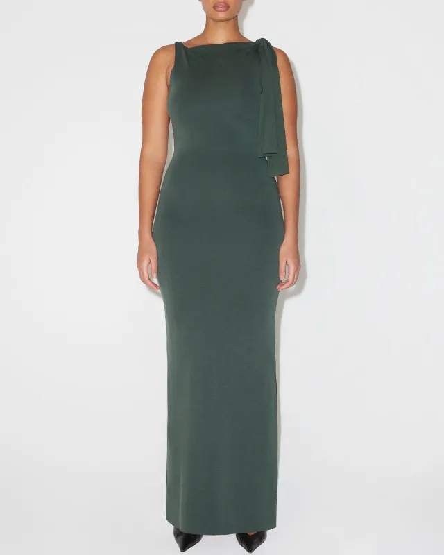 Sueded Stretch Knotted Maxi Dress | Evergreen sold by KHY
