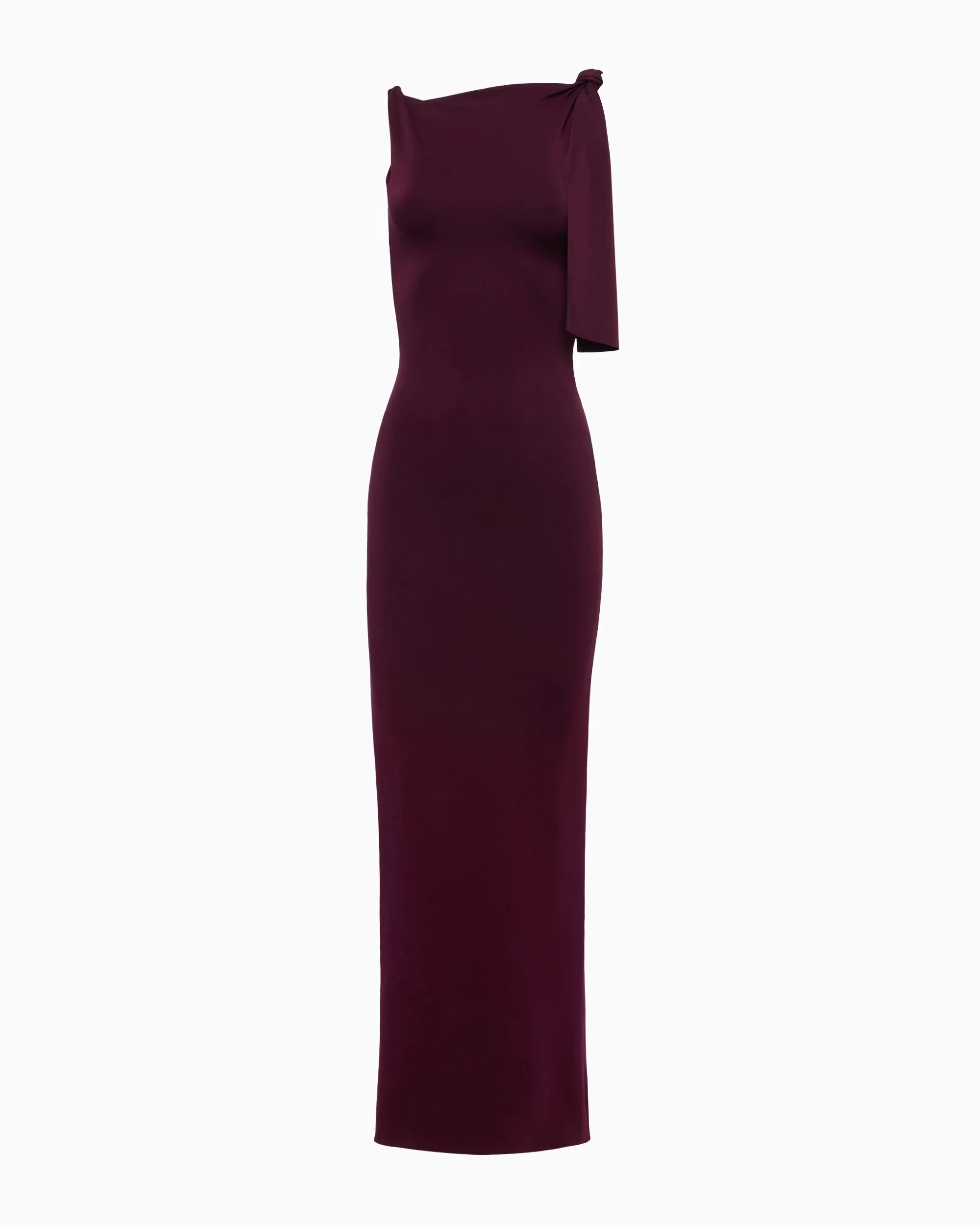 Sueded Stretch Knotted Maxi Dress | Black Cherry sold by KHY product image thumbnail 2