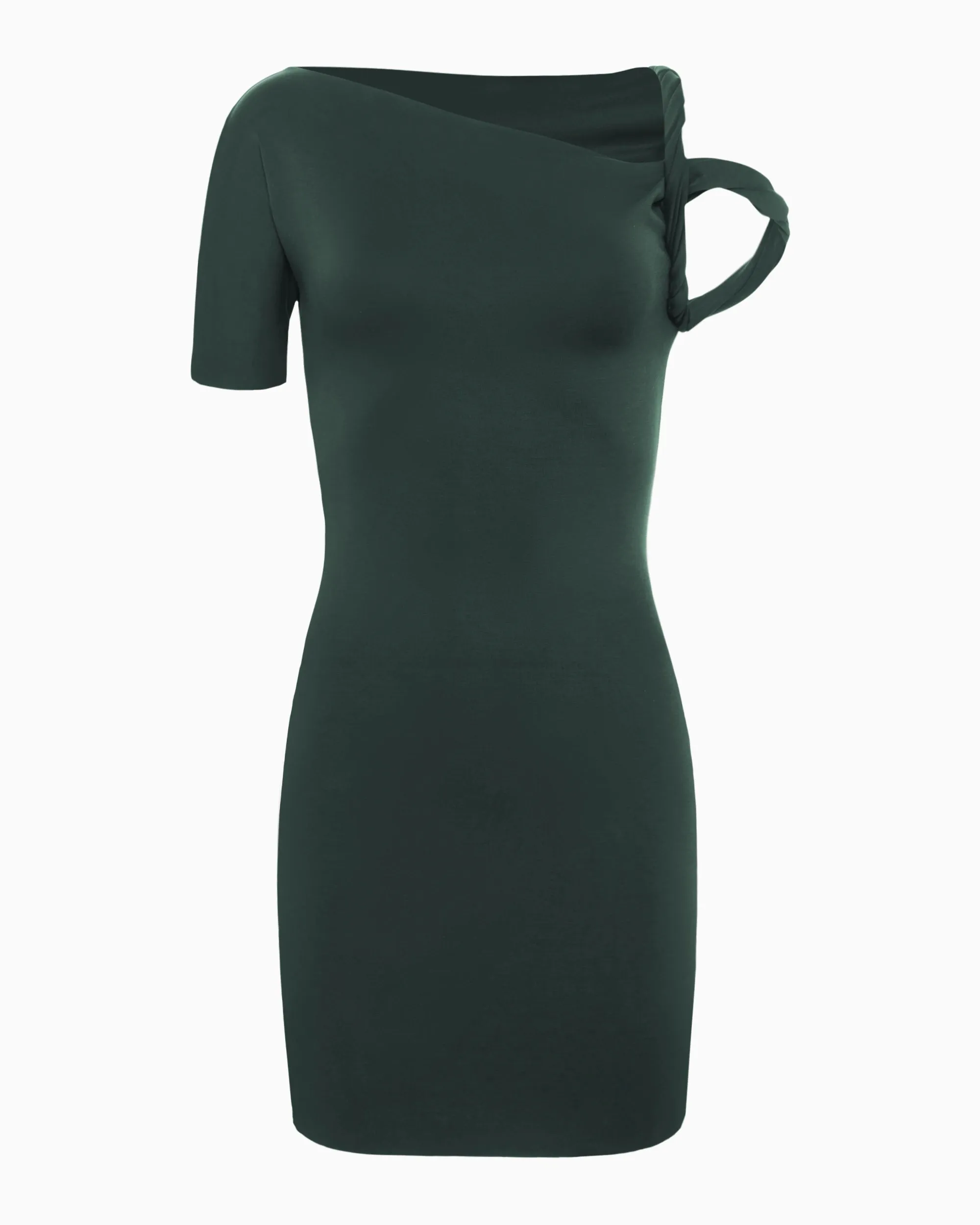 Sueded Stretch Twist Mini Dress | Evergreen sold by KHY product image thumbnail 2