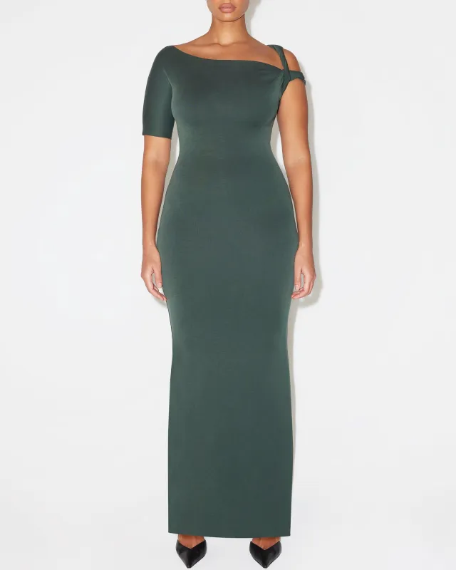 Sueded Stretch Twist Maxi Dress | Evergreen sold by KHY