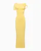 Sueded Stretch Twist Maxi Dress | Butter Yellow sold by KHY