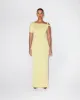 Sueded Stretch Twist Maxi Dress | Butter Yellow sold by KHY