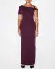 Sueded Stretch Twist Maxi Dress | Black Cherry sold by KHY
