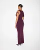 Sueded Stretch Twist Maxi Dress | Black Cherry sold by KHY