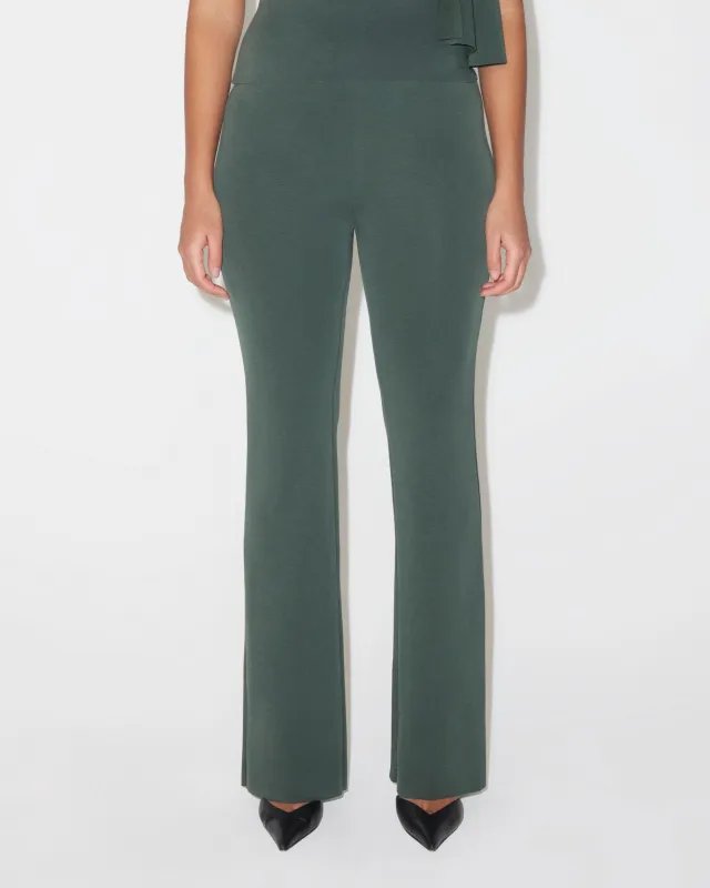 Sueded Stretch Low Rise Pant | Evergreen sold by KHY