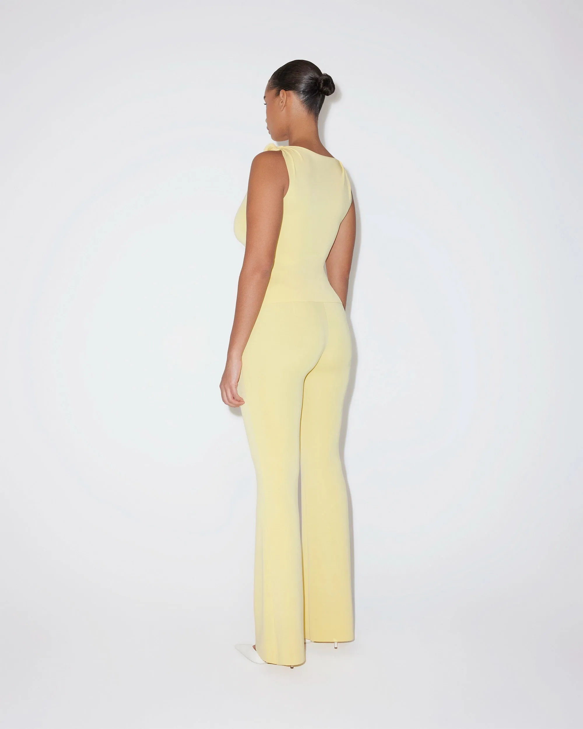 Sueded Stretch Low Rise Pant | Butter Yellow sold by KHY product image thumbnail 5
