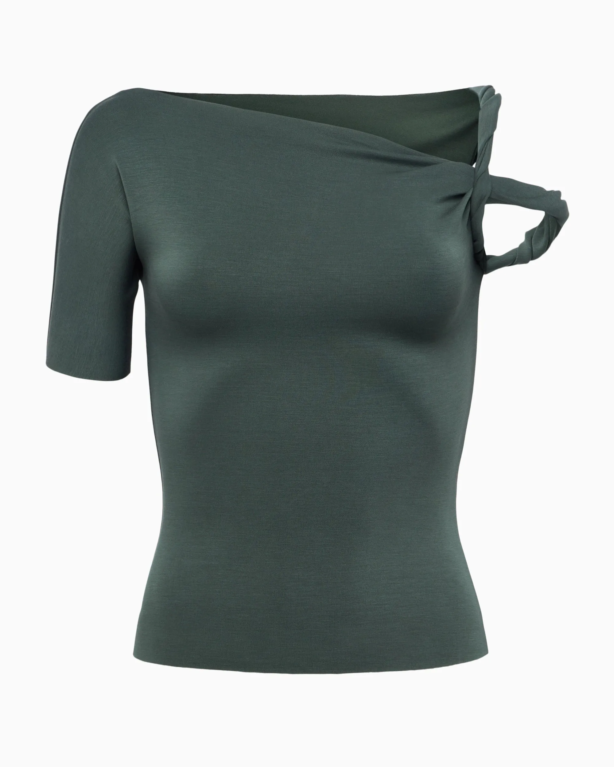 Sueded Stretch Twisted Top | Evergreen sold by KHY product image thumbnail 2