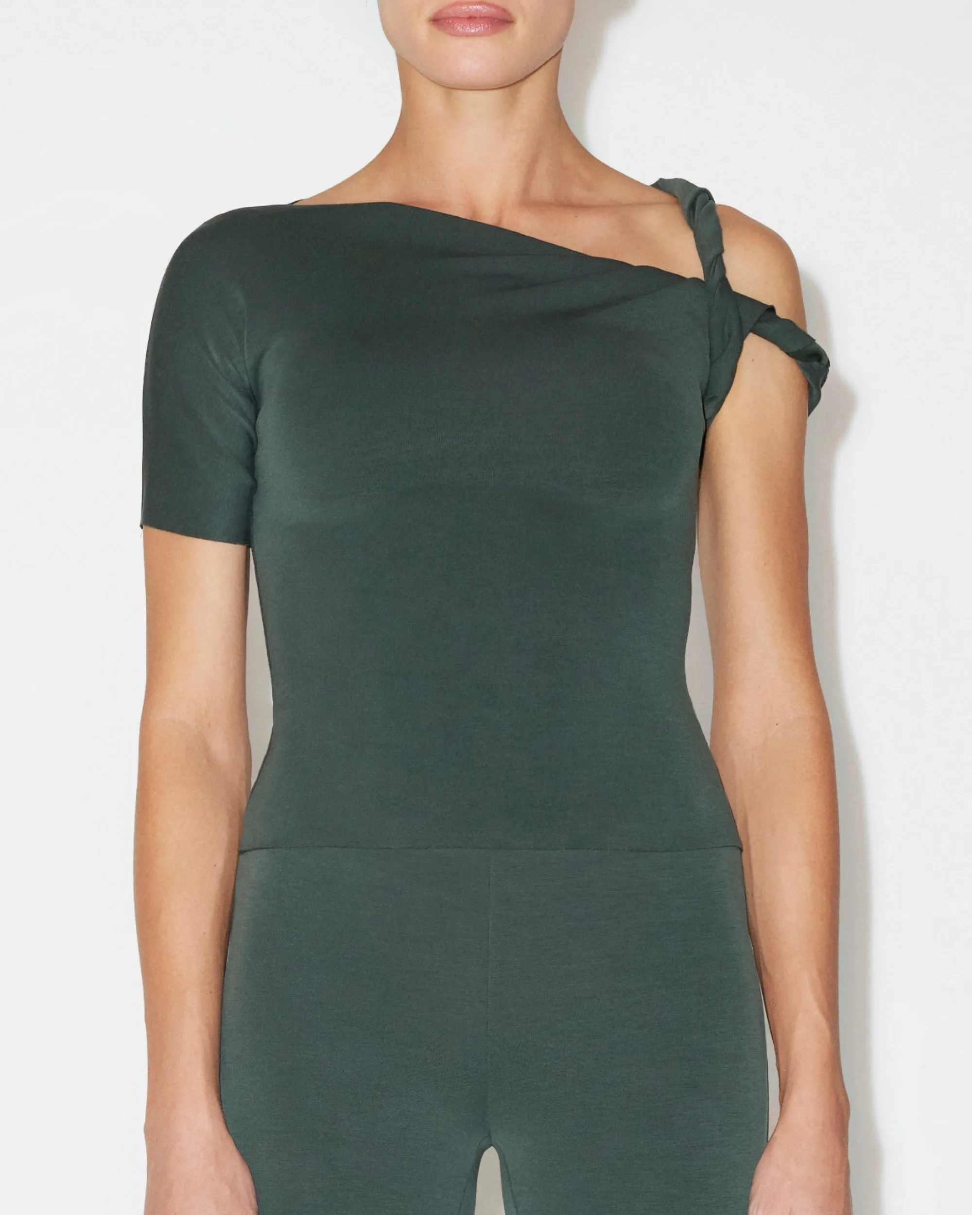 Sueded Stretch Twisted Top | Evergreen sold by KHY