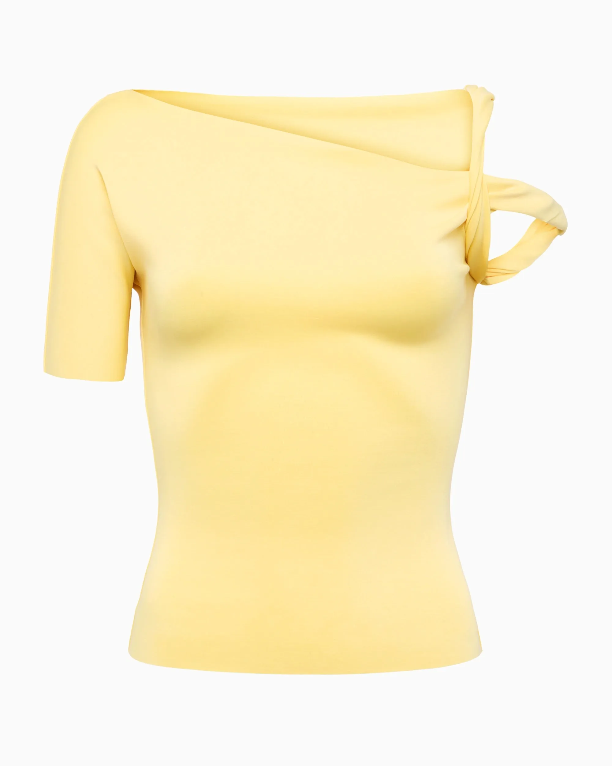 Sueded Stretch Twisted Top | Butter Yellow sold by KHY product image thumbnail 2