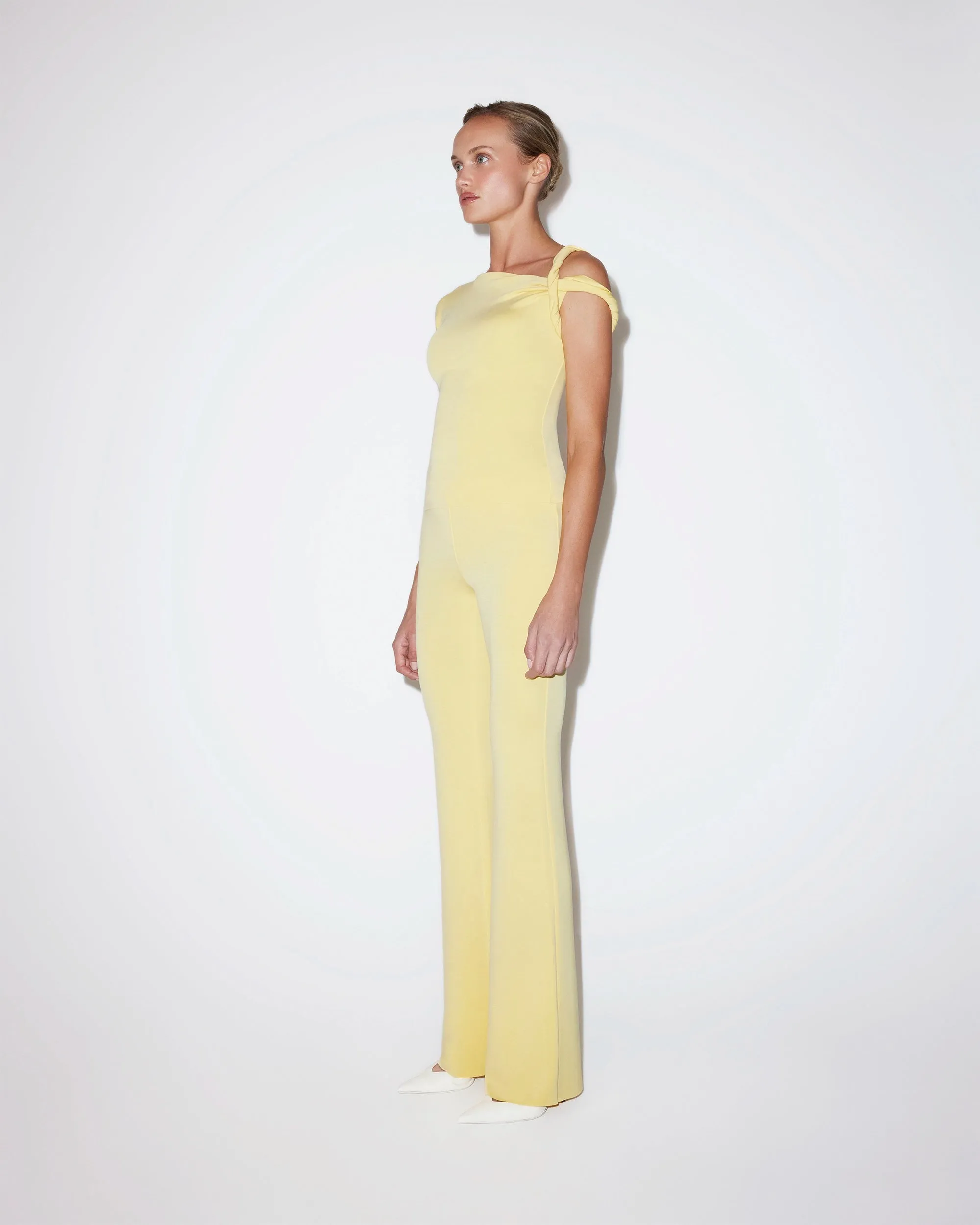 Sueded Stretch Twisted Top | Butter Yellow sold by KHY product image thumbnail 5