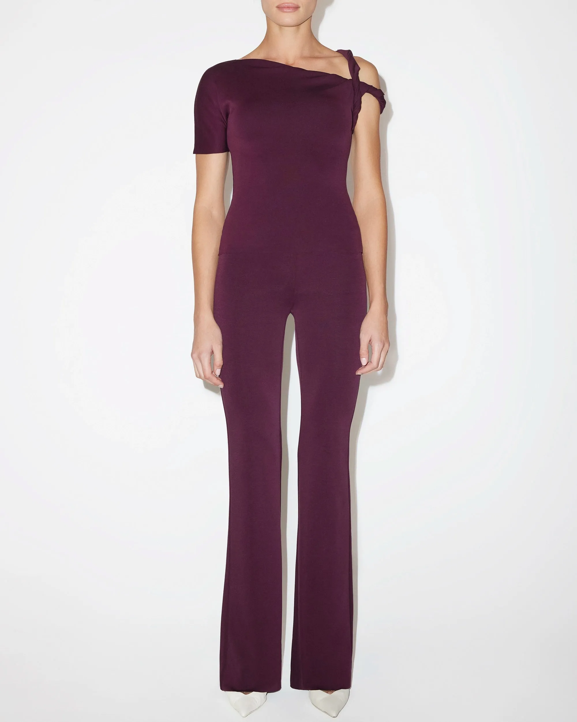Sueded Stretch Twisted Top | Black Cherry sold by KHY product image thumbnail 3