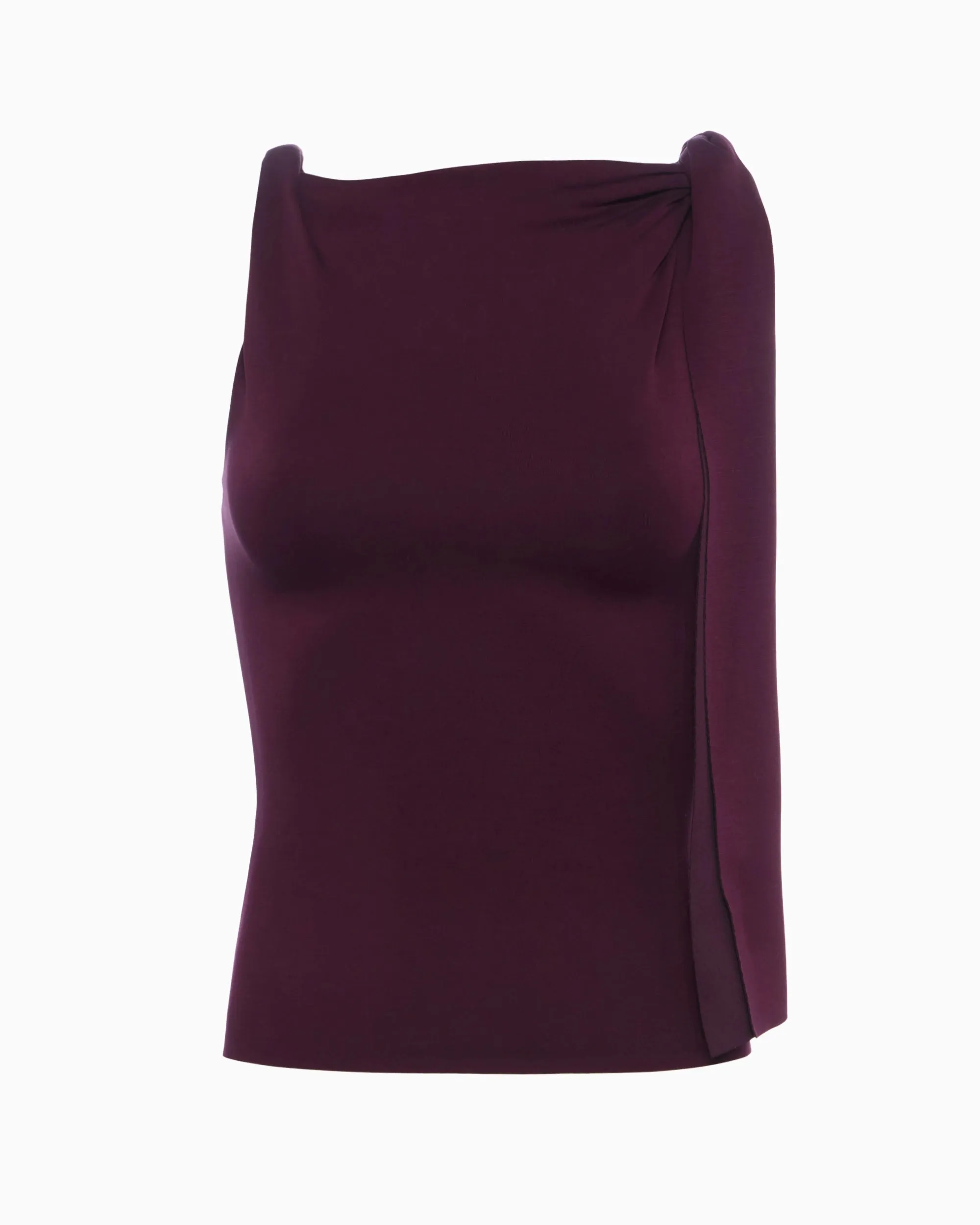Sueded Stretch Knotted Top | Black Cherry sold by KHY product image thumbnail 2