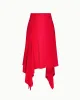 Sleek Stretch Asymmetrical Skirt | Tomato sold by KHY