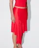 Sleek Stretch Asymmetrical Skirt | Tomato sold by KHY