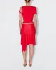 Sleek Stretch Asymmetrical Skirt | Tomato sold by KHY